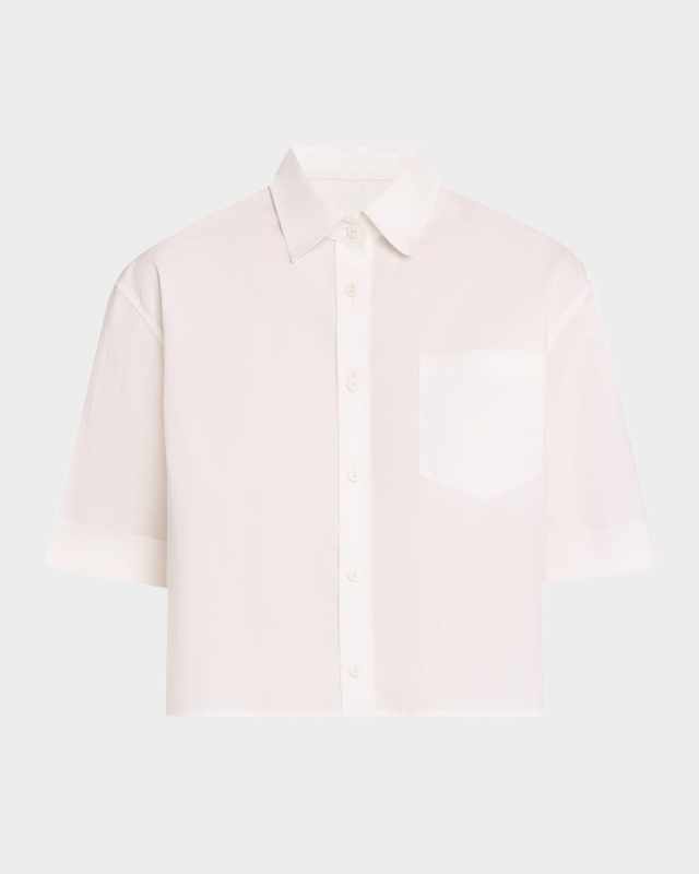 Cropped Oversized Button-Front Shirt